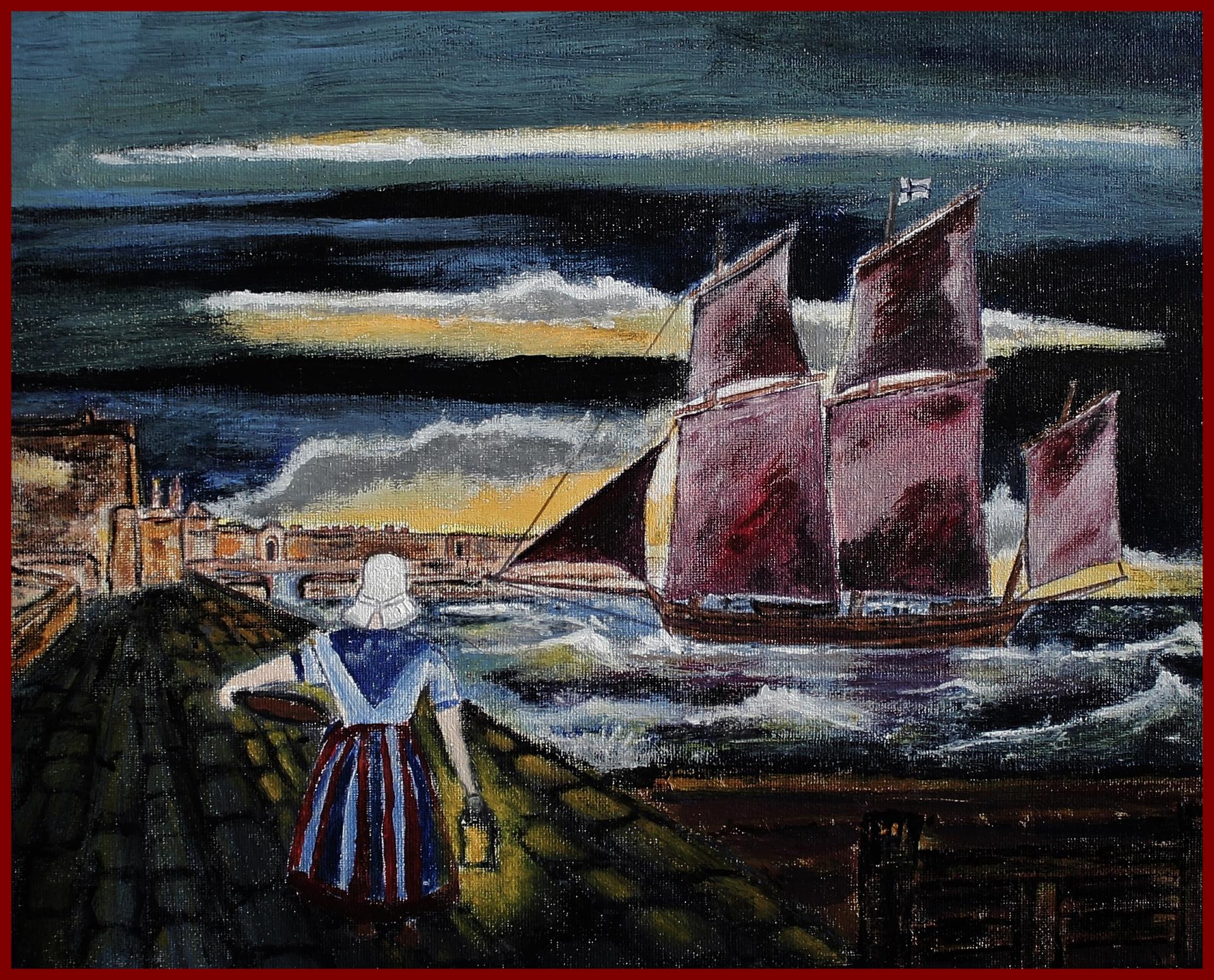 Lougre corsaire le renard du capitaine corsaire thomas souville dit tom souville calaisien calais encadre