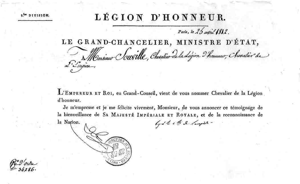 Tom souville legion d honneur